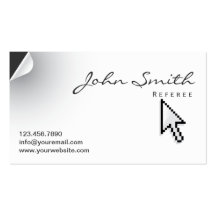 Unique Page Curl Referee Business Card