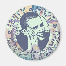 Unité d'Obama, espoir, changement et paix 2012 Magnets Pour Réfrigérateur