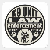 Unité K9 chez les chiens que nous faisons confianc Sticker Carré