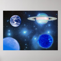 Univers bleu posters