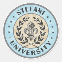 Université Stefani bleu-clair Autocollants Ronds