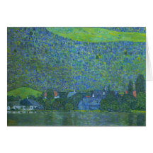 Unterach chez Attersee par art victorien de Gustav Cartes De Vœux