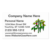 Usine de piment beaucoup de poivrons graphiques cartes de visite personnelles