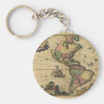 Utramque d'Americam - nord et carte de l'Amérique  Porte-clés