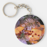 Vacances allumées Keychain de Noël d'arc d'or de c Porte-clé