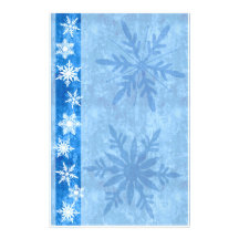 Vacances bleues de flocon de neige stationnaires motifs pour papier à lettre