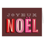 Vacances chics rouge-rose géniales de Noël de Joye Carte De Vœux