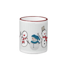Vacances de bonhommes de neige tasse à café