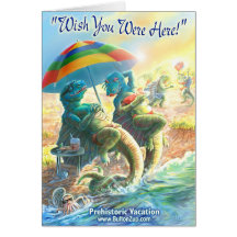 Vacances de dinosaure cartes de vœux