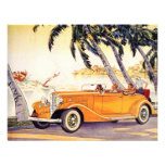 Vacances de famille vintages dans une voiture conv cartons d'invitation