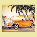 Vacances de famille vintages dans une voiture conv posters