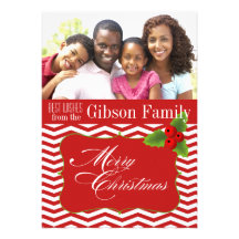 Vacances de photo de Chevron de Joyeux Noël Faire-parts