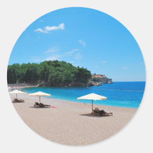 Vacances de plage dans l'autocollant de Monténégro