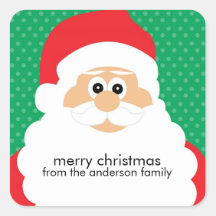 Vacances de sourire du père noël stickers carrés