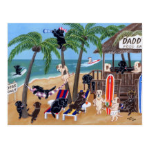 Vacances d'été d'île Labradors Cartes Postales