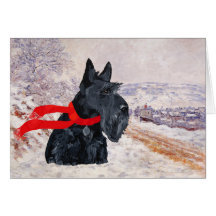 Vacances d'hiver de Terrier d'écossais Carte De Vœux