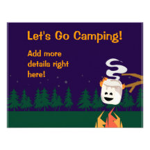 Vacances en camping ou partie mignonnes de Smores Invitations Personnalisées