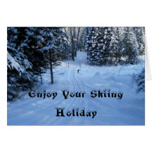 Vacances heureuses de ski cartes de vœux