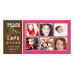 Vacances Photocard (fuchsia) de famille de Paix-Jo Photocartes Personnalisées