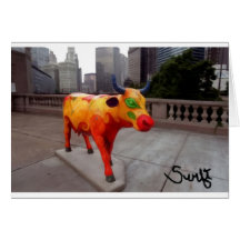 Vache à Chicago sur le défilé Carte De Vœux