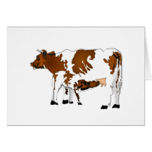 Vache à mère avec le veau cartes de vœux