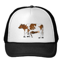 Vache à mère avec le veau casquettes