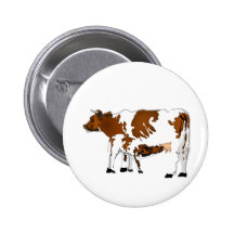 Vache à mère avec le veau pin's avec agrafe