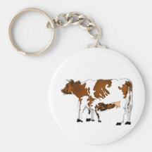 Vache à mère avec le veau porte-clefs