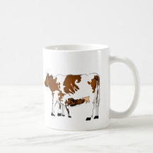 Vache à mère avec le veau tasses à café