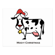 Vache à Noël Carte Postale
