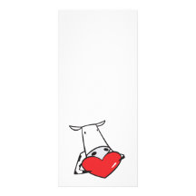vache à valentine de coeur carte double