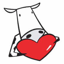 vache à valentine de coeur découpages en acrylique