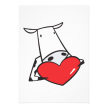 vache à valentine de coeur invitations personnalisables