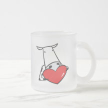 vache à valentine de coeur mugs à café