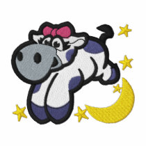 Vache au-dessus de lune polos brodés