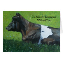 Vache au pastel : Udderly Loneseome sans vous Cartes