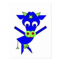 Vache bleue cartes postales