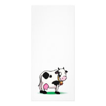 Vache calme mignonne double carte personnalisée