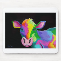 Vache colorée tapis de souris