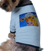 Vache contemplative t-shirt pour chien
