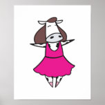 Vache drôle à ballerine posters