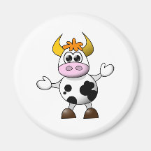 Vache drôle à bande dessinée magnets pour réfrigérateur