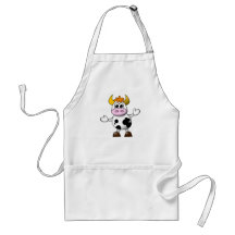 Vache drôle à bande dessinée tabliers
