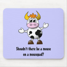 Vache drôle à bande dessinée tapis de souris