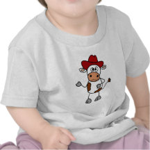 Vache drôle utilisant le chapeau de cowboy rouge t-shirts