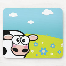 Vache Embarrassed Mousepads à bande dessinée Tapis De Souris