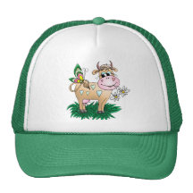 Vache et papillon mignons casquettes