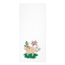 vache et papillon mignons modèle de carte double