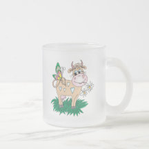 vache et papillon mignons mug