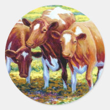 Vache laitière de vaches dans l'image de peinture  autocollants